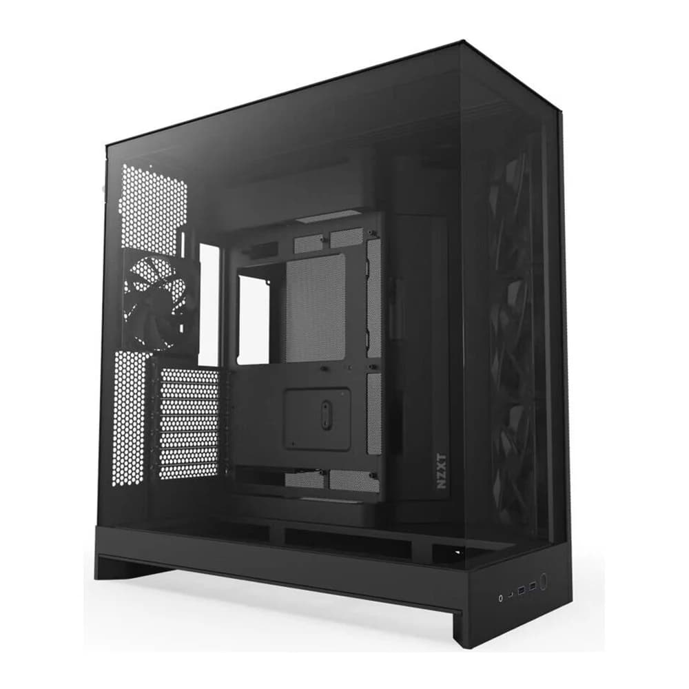 NZXT H9 Flow 2025 ATX Mid-Tower PC Case, Tempered Glass, Supports Dual 360mm Radiators, Up to 10 Fans, E-ATX