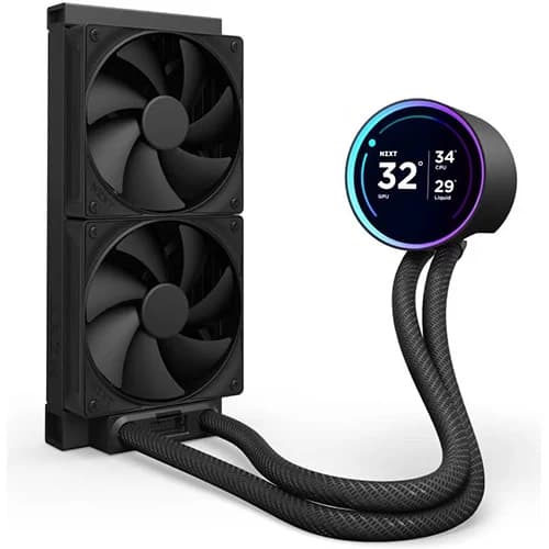 NZXT Kraken Elite 240 Liquid Coolers AIO, 240mm Radiator, 2.72" IPS LCD, 60 Hz Refresh Rate, 2x F120P Static Pressure Fan, Black | RL-KN24E-B2 thumbnail 2