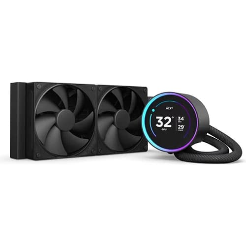 NZXT Kraken Elite 240 Liquid Coolers AIO, 240mm Radiator, 2.72" IPS LCD, 60 Hz Refresh Rate, 2x F120P Static Pressure Fan, Black | RL-KN24E-B2