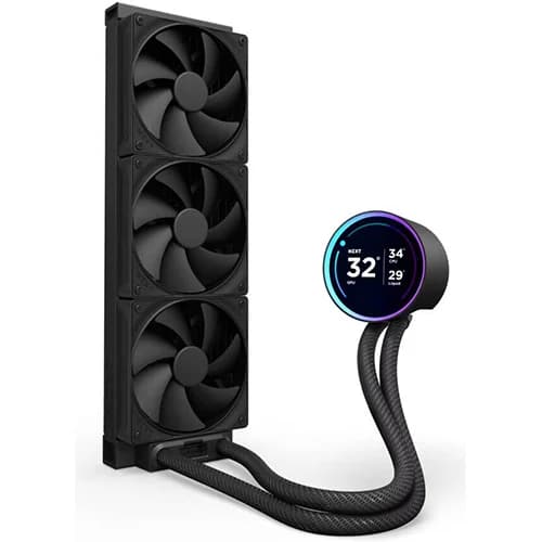 NZXT Kraken Elite 360 AIO Liquid Cooler, 360mm Radiator, 2.72" IPS LCD, 60 Hz Refresh Rate, 3x F120P Static Pressure Fan, Black | RL-KN36E-B2 thumbnail 2