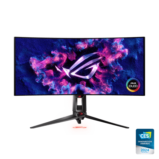 Asus ROG Swift OLED PG34WCDM gaming monitor ― 34-inch (33.9 inch viewable, 3440 x 1440) 800R curved OLED panel, 240 Hz, 0.03 ms (GTG) response time, G-SYNC® compatible, custom heatsink, uniform brightness, ROG Smart KVM, 90 W Type-C®, and ASUS Display Widget Center