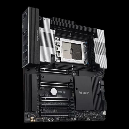 ASUS Pro WS TRX50-SAGE WIFI AMD TR5 CEB workstation motherboard, robust 36 power-stage design, PCIe 5.0 x 16, 1TB Max Memory, PCIe 5.0 M.2, Wi-Fi 7, 10 Gb and 2.5 Gb LAN, multi-GPU support thumbnail 4