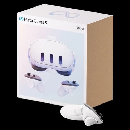 Meta Quest 3 512GB Advanced VR Headset, Snapdragon XR2 Gen 2, 2 RGB cameras with 18 PPD, 3D spatial audio, 2064x2208 Resolution Per Eye, 120Hz Refresh rate