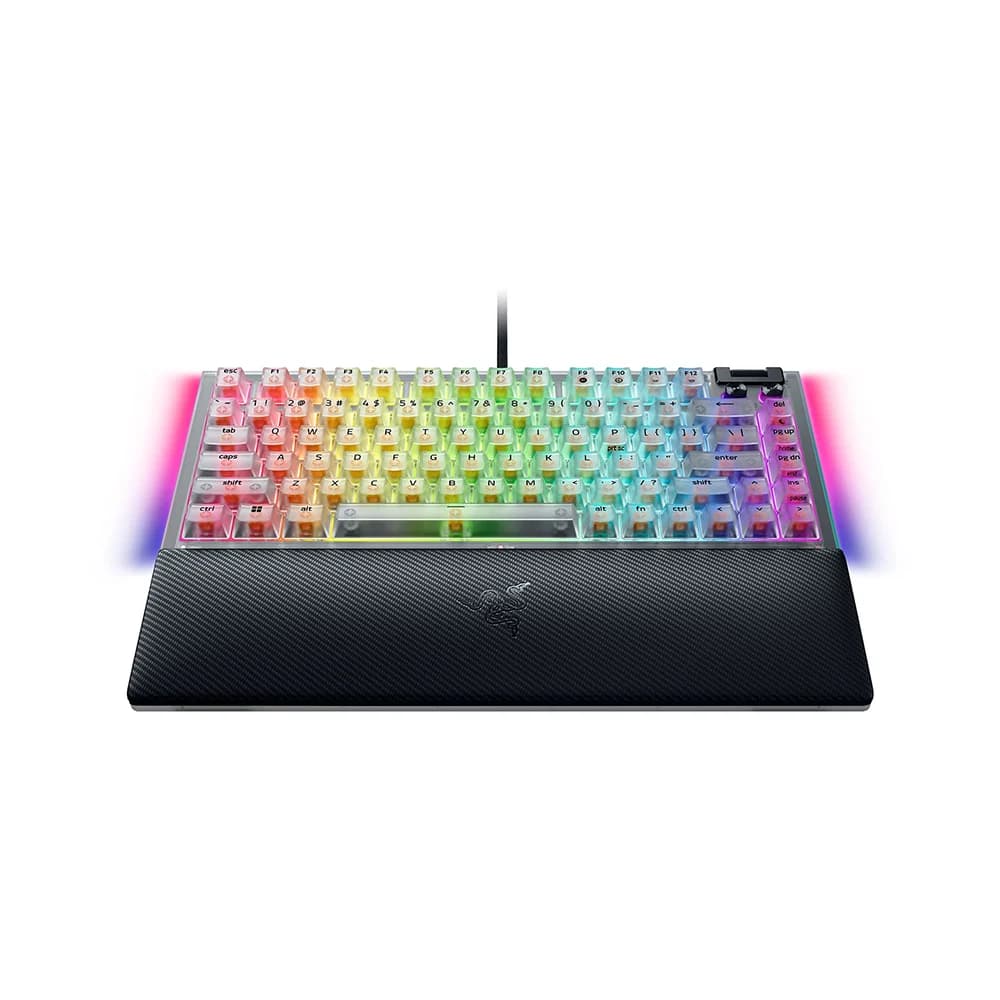 Razer BlackWidow V4 75 Gaming Keyboard, US Layout, Orange Switch Phantom White Mechanical thumbnail 2