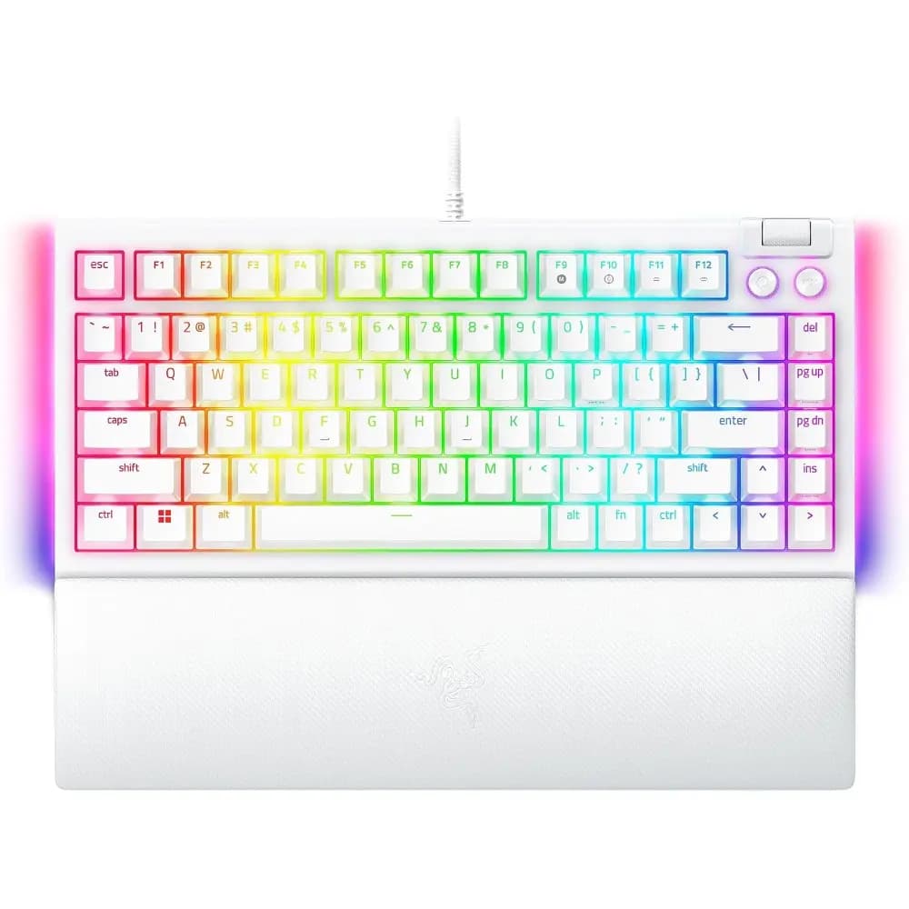 Razer BlackWidow V4 75% Mechanical Gaming Keyboard with Hot-Swappable Tactile Switches, Chroma RGB & Wrist Rest