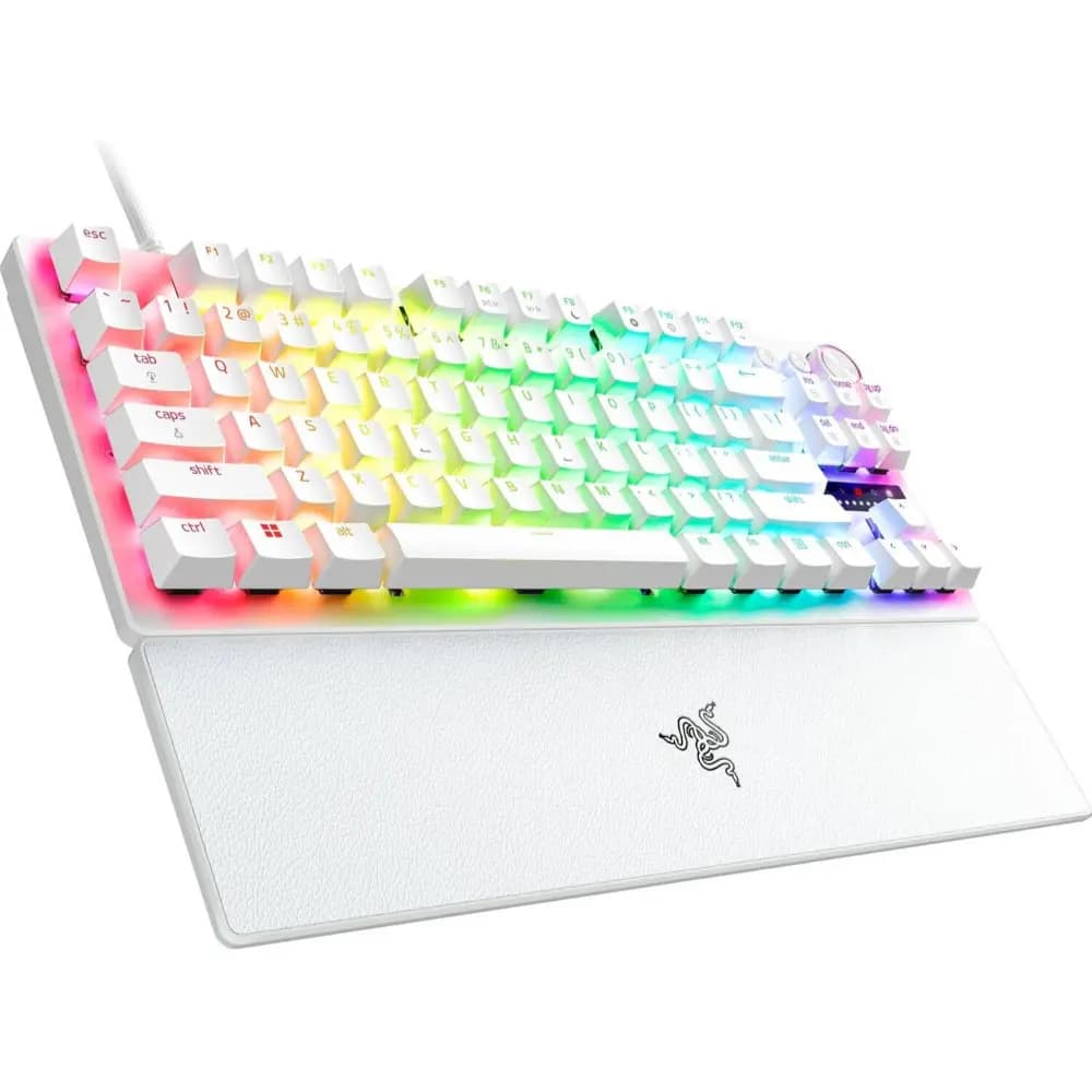 Razer Huntsman V3 Pro TKL White Gaming Keyboard with Gen-2 Analog Optical Switches, Rapid Trigger, Chroma RGB & Wrist Rest thumbnail 2