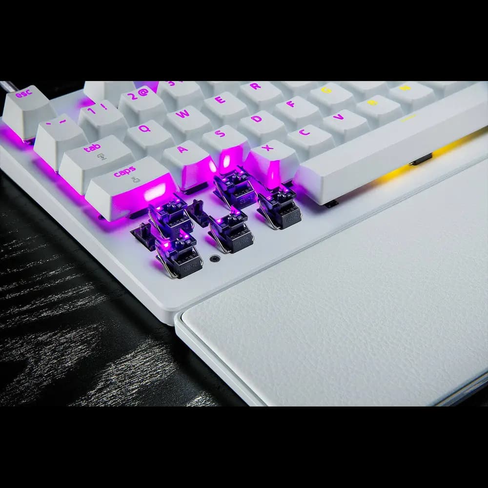 Razer Huntsman V3 Pro TKL White Gaming Keyboard with Gen-2 Analog Optical Switches, Rapid Trigger, Chroma RGB & Wrist Rest thumbnail 3