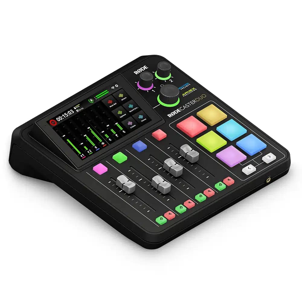 Rodecaster Duo Streaming Mixer Black, 2 mic inputs, SMART pads, 7-channel mixer, built-in wireless receiver, USB-C, touchscreen, Bluetooth, 32-bit multitrack recording thumbnail 2