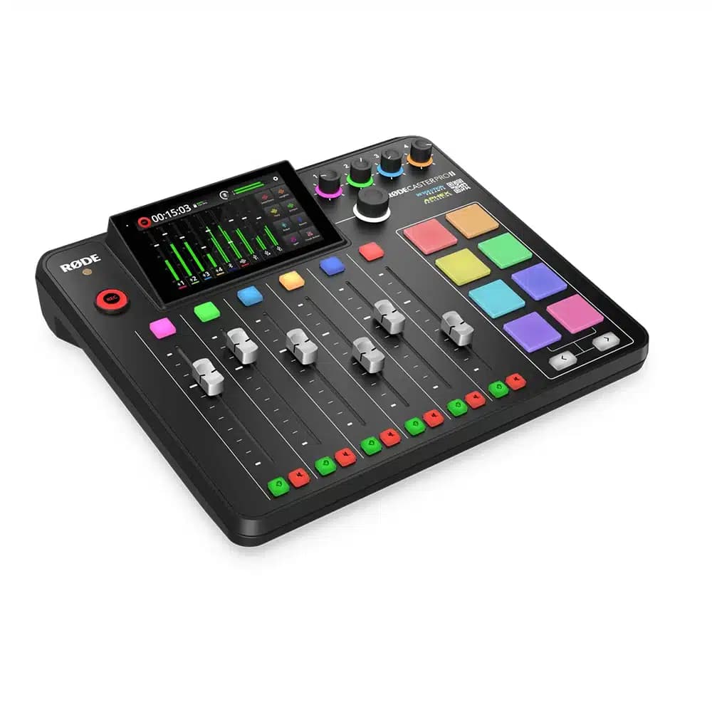 RODECaster Pro II Streaming Mixer Black, SMART Pads, 4 Mic Inputs, Dual USB-C, Bluetooth, HD Touchscreen, APHEX Processing thumbnail 2