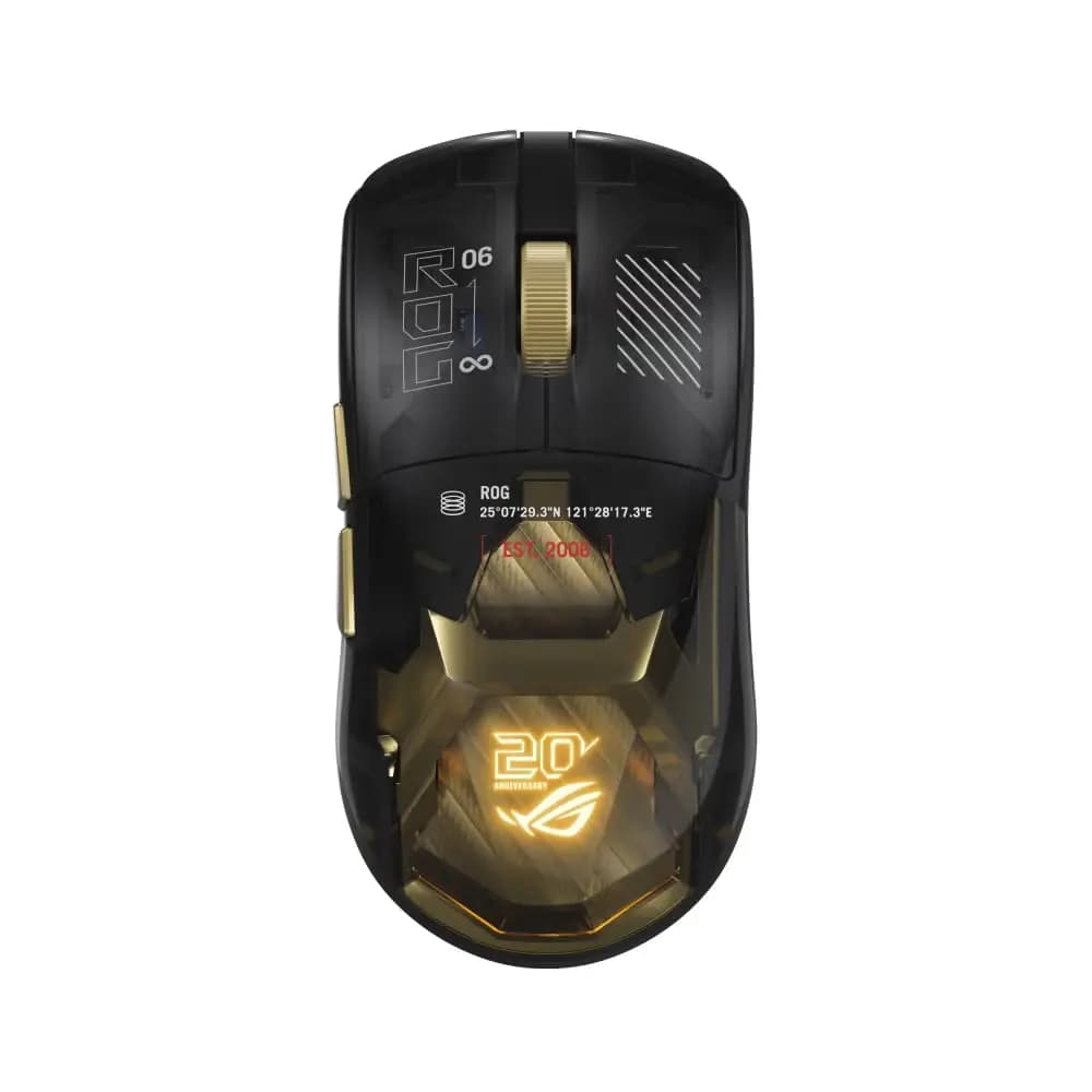 ASUS ROG Harpe II Extreme Edition 20 Wireless Gaming Mouse 65,000 DPI – 8K Polling Rate, Tri-Mode Connectivity, 82g Lightweight Esports Mouse