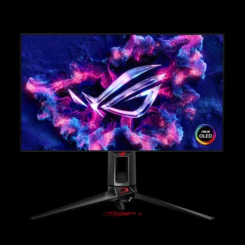 ASUS ROG Swift OLED PG27AQDP QHD  gaming monitor ― 27-inch (26.5-inch viewable) WOLED panel, 480 Hz (above 360Hz), 0.03 ms (GTG), G-SYNC® compatible, custom heatsink, ASUS OLED Care+, AI Assistant, VESA DisplayHDR™ 400 True Black thumbnail 2