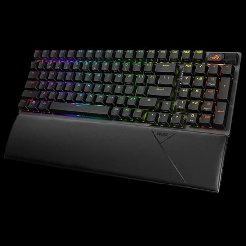 ASUS ROG Strix Scope II 96 Wireless gaming keyboard, tri-mode connection, streamer hotkeys, multifunction controls, ROG Omni Receiver, hot-swappable pre-lubed ROG NX Snow & Storm mechanical switches thumbnail 2