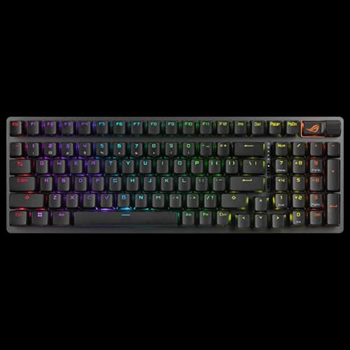 ASUS ROG Strix Scope II 96 Wireless gaming keyboard, tri-mode connection, streamer hotkeys, multifunction controls, ROG Omni Receiver, hot-swappable pre-lubed ROG NX Snow & Storm mechanical switches thumbnail 3