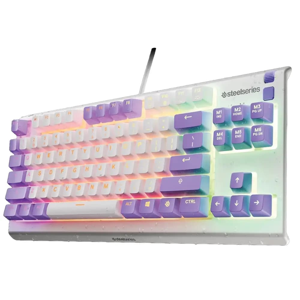 Steelseries Apex 3 TKL Amethyst US Gaming Keyboard, RGB lighting, numeric keypad, Silent keyboard, water-resistant thumbnail 2