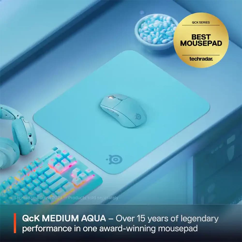 SteelSeries QcK Mousepad, Medium (320 x 270 x 2 mm) Size, Legendary Micro-Woven Cloth thumbnail 4