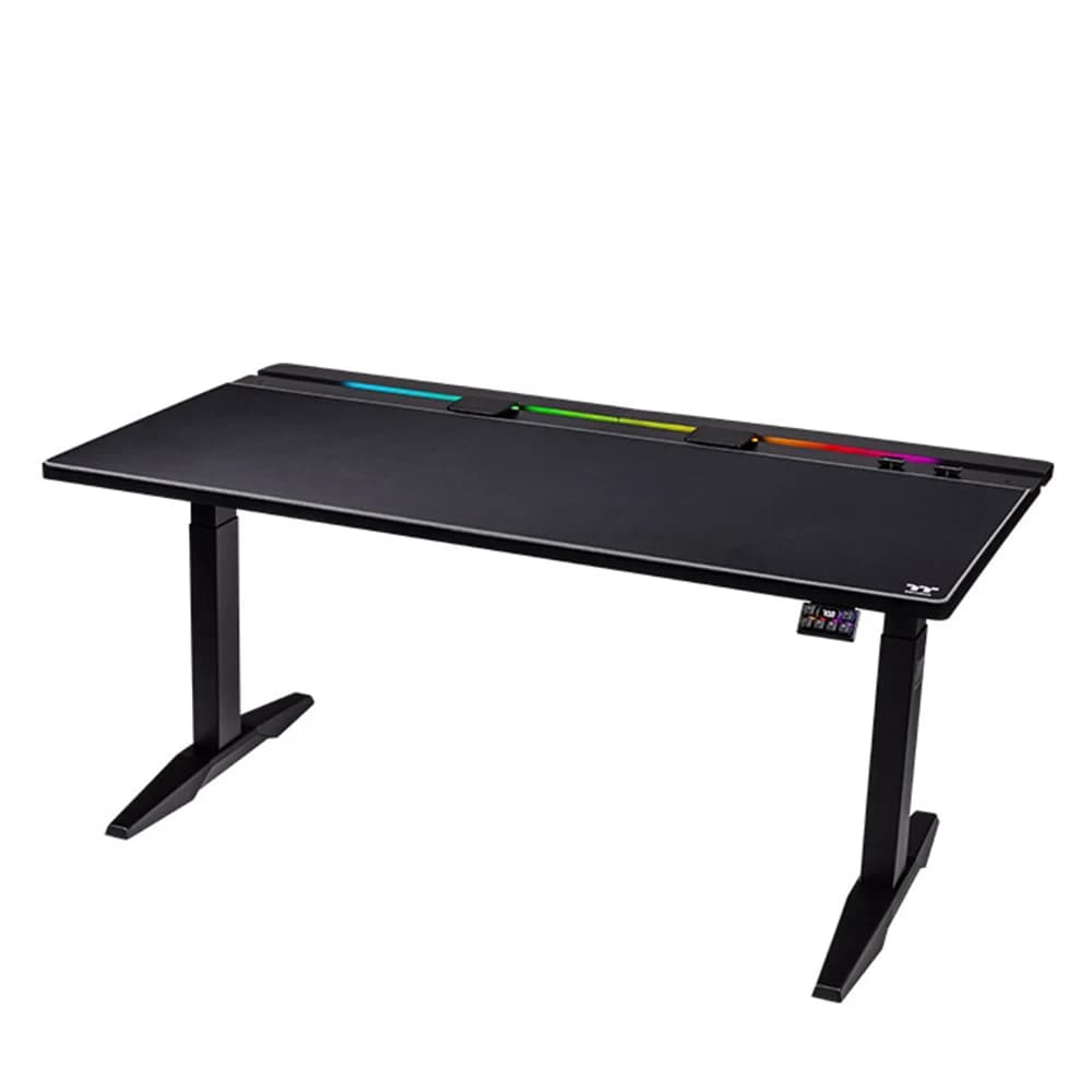Thermaltake G700 RGB Gaming Desk Black, Adjustable Height, Anti-collision Safety Sensor, Dynamic Screen Glide, RGB Lighting Strip, Full-Sized Mouse Pad