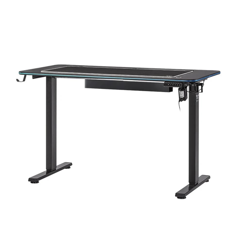 Thermaltake GT120 RGB Gaming Desk Black, 120cm (L) x 60cm (W) Display, One Motor with Two-Stage Lifting System Motor Type, Cable Management, Carbon-Fiber Black Finish