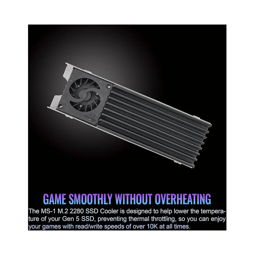 Thermaltake MS-1 M.2 2280 SSD Cooler, Heatsink with 8000 RPM Micro Blower Fan thumbnail 2