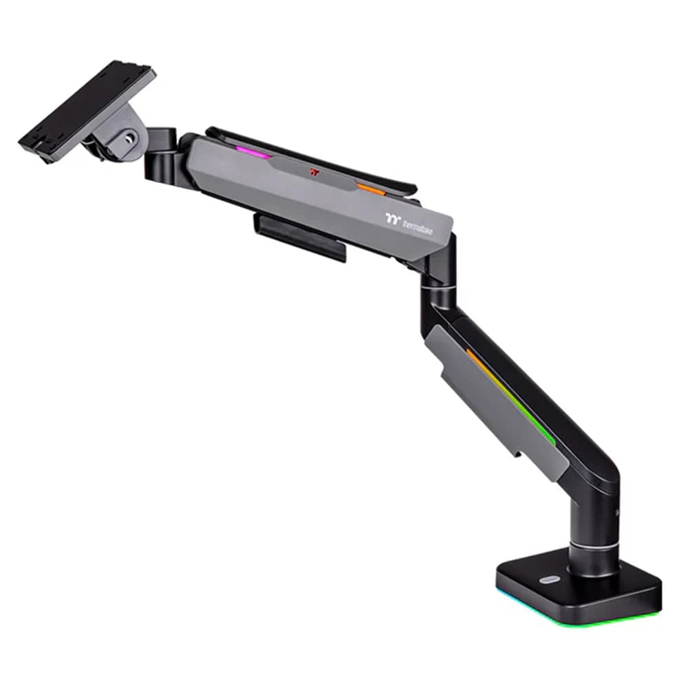 Thermaltake Single RGB Monitor Arm Gray, up to 49 inches and 44 lbs Screen, 100 x 100 mm VESA Compatible, Wide Rage Movements thumbnail 3