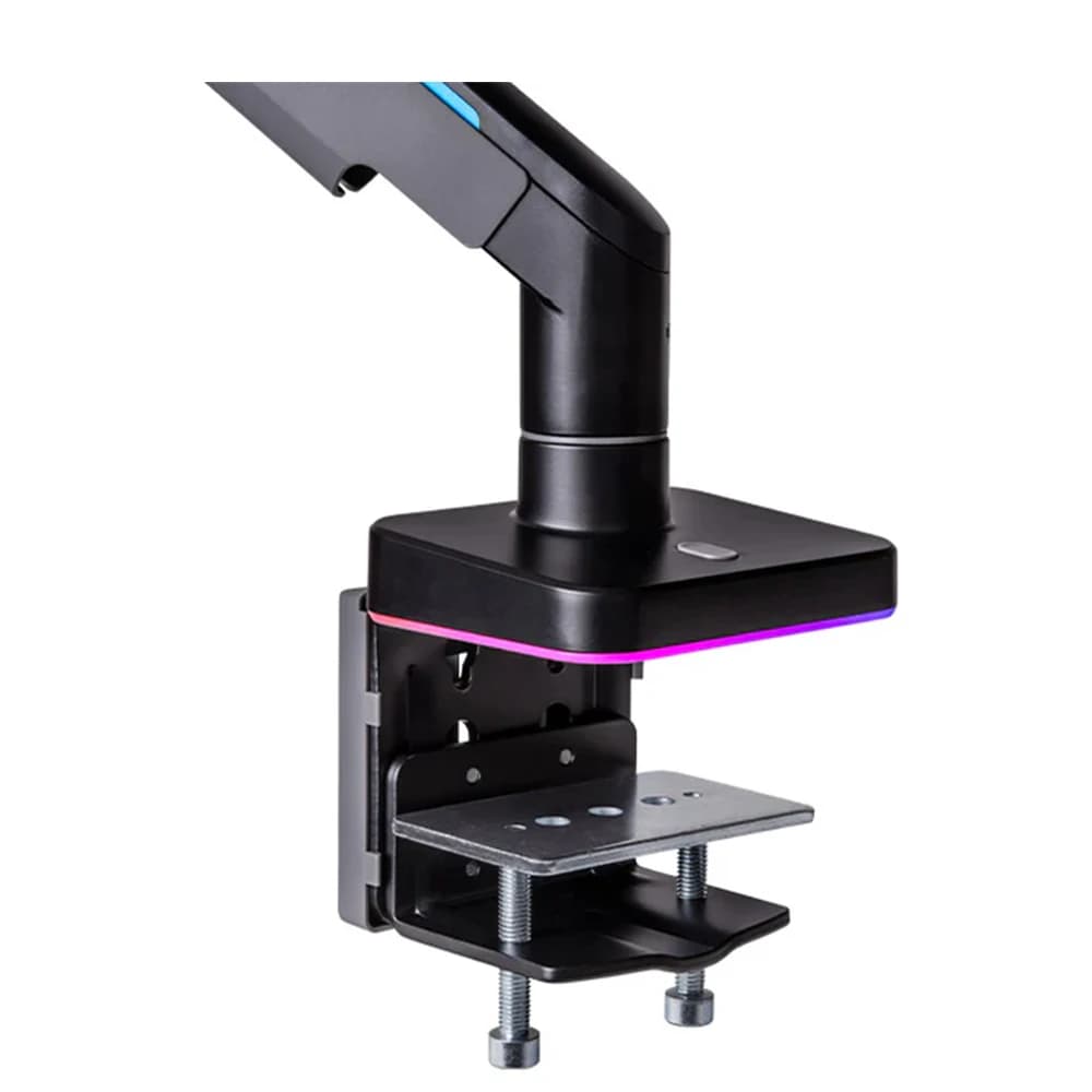Thermaltake Single RGB Monitor Arm Gray, up to 49 inches and 44 lbs Screen, 100 x 100 mm VESA Compatible, Wide Rage Movements thumbnail 4