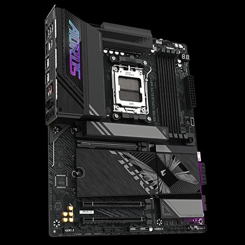 Gigabyte X870E-AORUS-ELITE-WIFI7 ATX Motherboard, AMD Socket AM5, Dual Channel DDR5, AIO Fan Control, AMD X870E Chipset, 4 x DDR5 DIMM Slots, Up to 256GB Memory, PCIe 5.0 x16, 4 x M.2 Slots thumbnail 2
