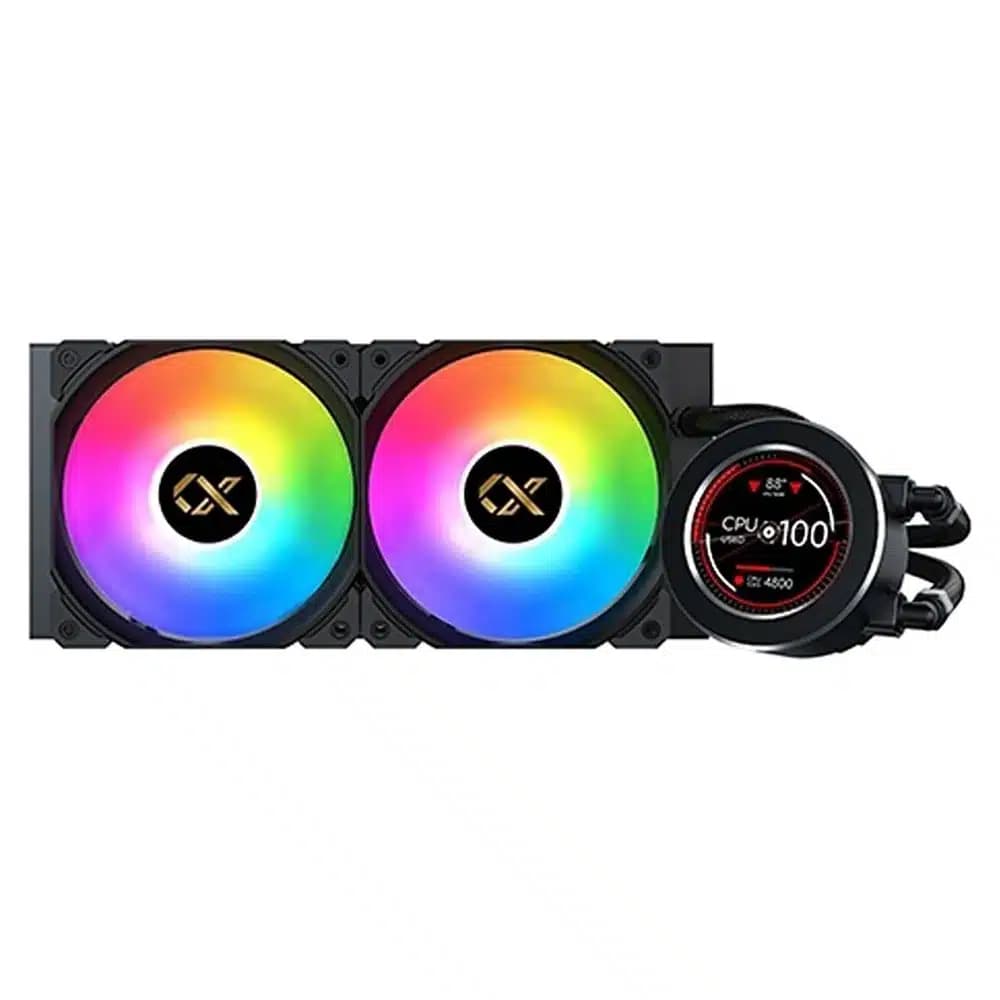 Xigmatek Frozr-O II 240 AIO Liquid Cooler, 2.4" Digital LCD Pump Head, 2500 Pump RPM, Ceramic Bearing, 1800 Fan RPM, 82.2CFM Airflow, 25.3dBA Fan Noise