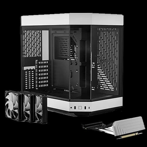 HYTE Y60 Modern Aesthetic Mid Tower Power ATX Gaming PC Case, Dual Chamber, 3 pre installed 120mm Fans, PCIE 4.0 Cable thumbnail 2