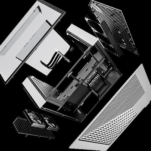 HYTE Y60 Modern Aesthetic Mid Tower Power ATX Gaming PC Case, Dual Chamber, 3 pre installed 120mm Fans, PCIE 4.0 Cable thumbnail 5