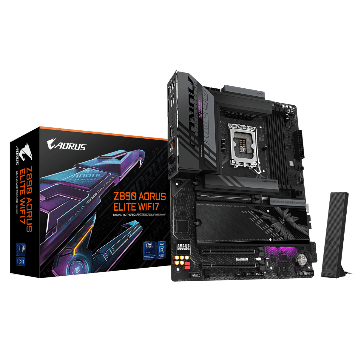 GIGABYTE Z890 Aorus Elite Wi-Fi 7 LGA 1851 ATX Motherboard, Intel Z890 Chipset, 4x DDR5 DIMM Slot, Up to 256GB Max Memory, Wi-Fi 7 & BT 2.4, 1x PCIe 5.0 x16, 4x M.2 Slots, Black | Z890-A-ELITE-WIFI7