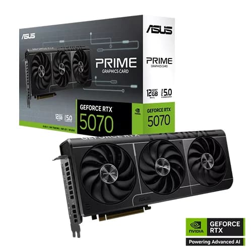 ASUS PRIME GeForce RTX 5070 12GB GDDR7 Graphics Card, AI TBD Engine Clock, 6144 Cuda Core, 28 Gbps Memory, PCI Express 5.0