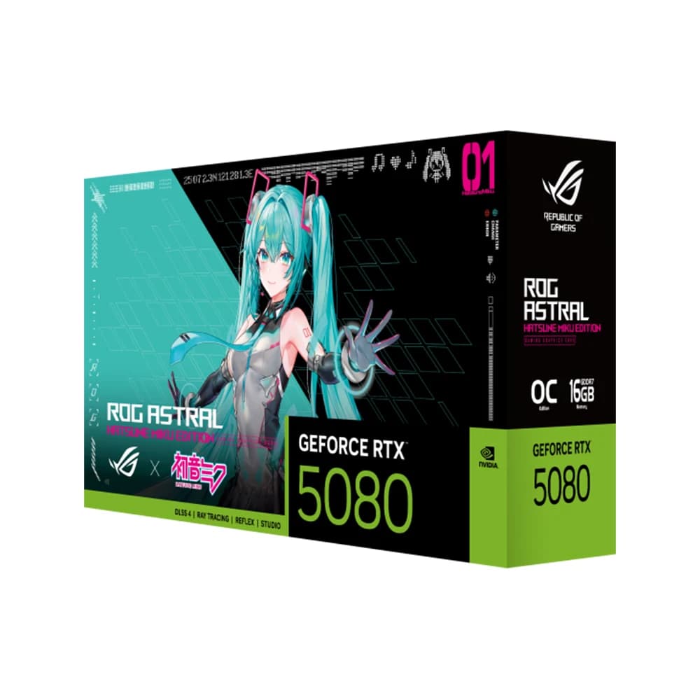 ASUS ROG Astral GeForce RTX 5080 16GB GDDR7 OC HATSUNE MIKU EDITION Graphics Card, 16GB GDDR7, 2760 MHz Engine Clock