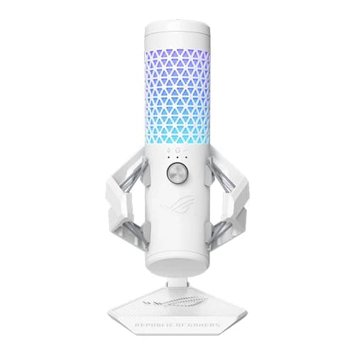 ASUS ROG Carnyx Professional Cardioid Condenser Gaming Microphone White, 192 kHz / 24-bit Sampling Rate, Touch Mute, AuraSync RGB Lighting | 90YH03Z0-BAUA10