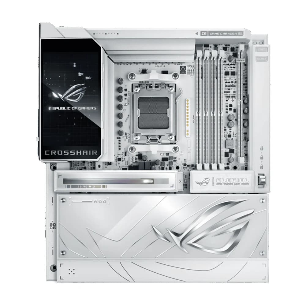 ASUS ROG CROSSHAIR X870E GLACIAL Motherboard, AMD X870E Chipset, 4x DIMM slots, max. 256GB, DDR5, E-ATX Form Factor