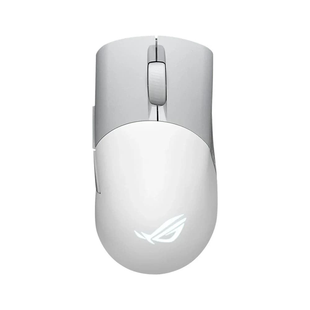 ASUS ROG Keris AimPoint Wireless Gaming Mouse, 2.4GHz & BT, 36000 dpi, AimPoint Optical Sensor, 5 Prog Buttons with Shortcuts, 650 IPS Max Speed, Up to 119H Battery, White