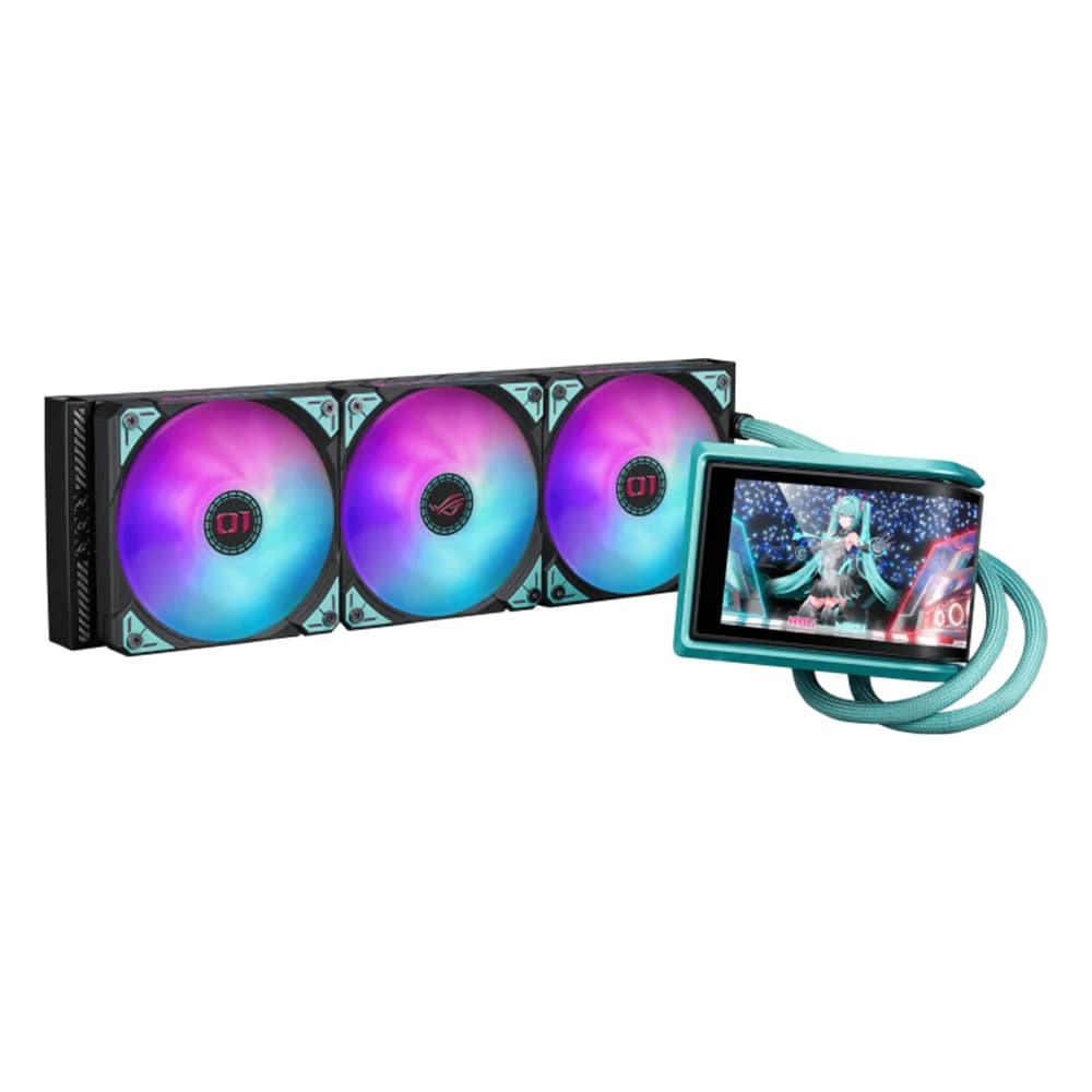 ASUS ROG RYUO IV 360 ARGB Hatsune Miku Edition Liquid Cooler, 2650±10%RPM Fan Speed, 5.45mmH2O Air Pressure, ARGB fans