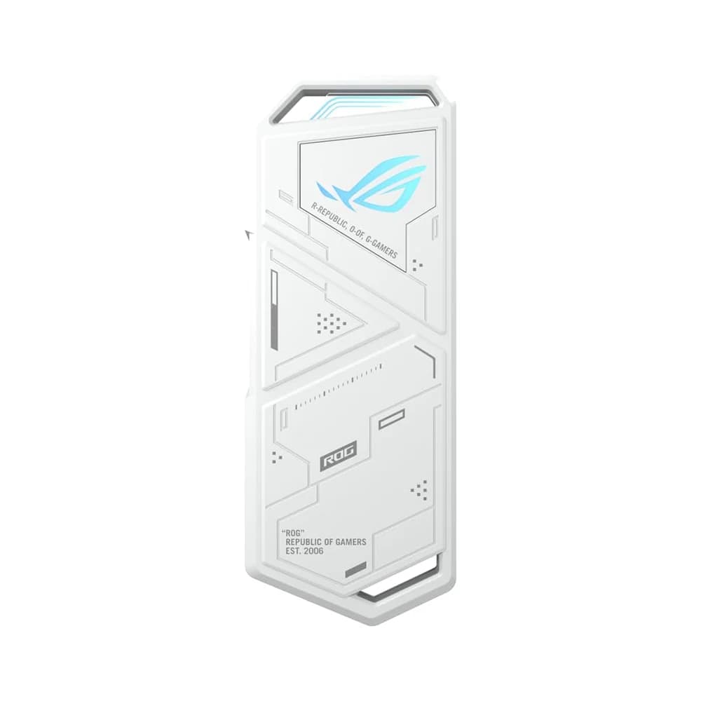 ASUS ROG Strix Arion M.2 NVMe SSD Enclosure, USB3.2 GEN2 Type-C (10 Gbps), Dual USB-C to C & USB-A to C Cables, Screwdriver-Free, Thermal Pads Included, Fits PCIe 2280, 2260, 2242, 2230 - White