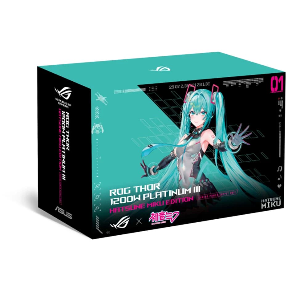 ASUS ROG Thor 1200W Platinum III Hatsune Miku Edition 80Plus Platinum Power Supply, ATX12V Intel Form Factor, ATX 3.1, ARGB AURA SYNC