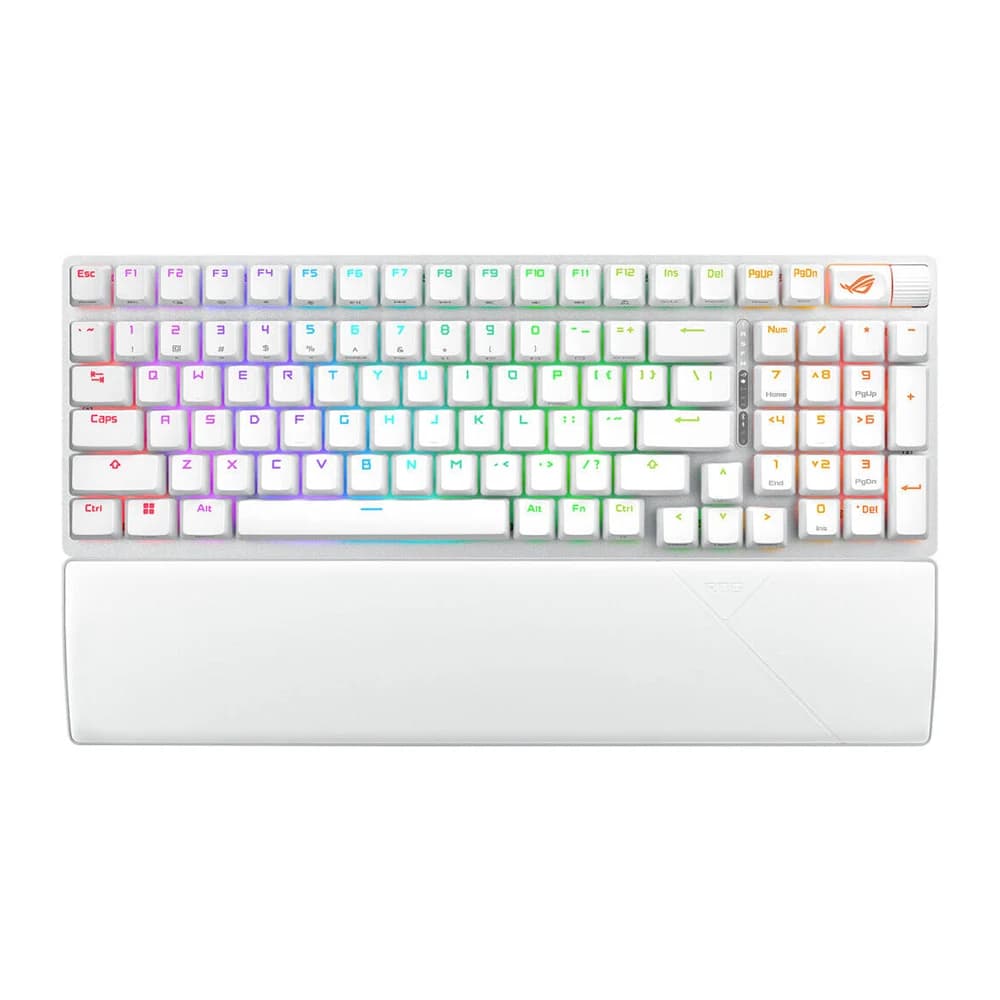 ASUS ROG X901 Strix Scope II 96 Gaming Keyboard, NX Snow Switches, Hot-Swappable, ROG Omni Receiver, UV-Coated ABS keycaps, Tri-Mode Connection, English - Arabic Layout, White
