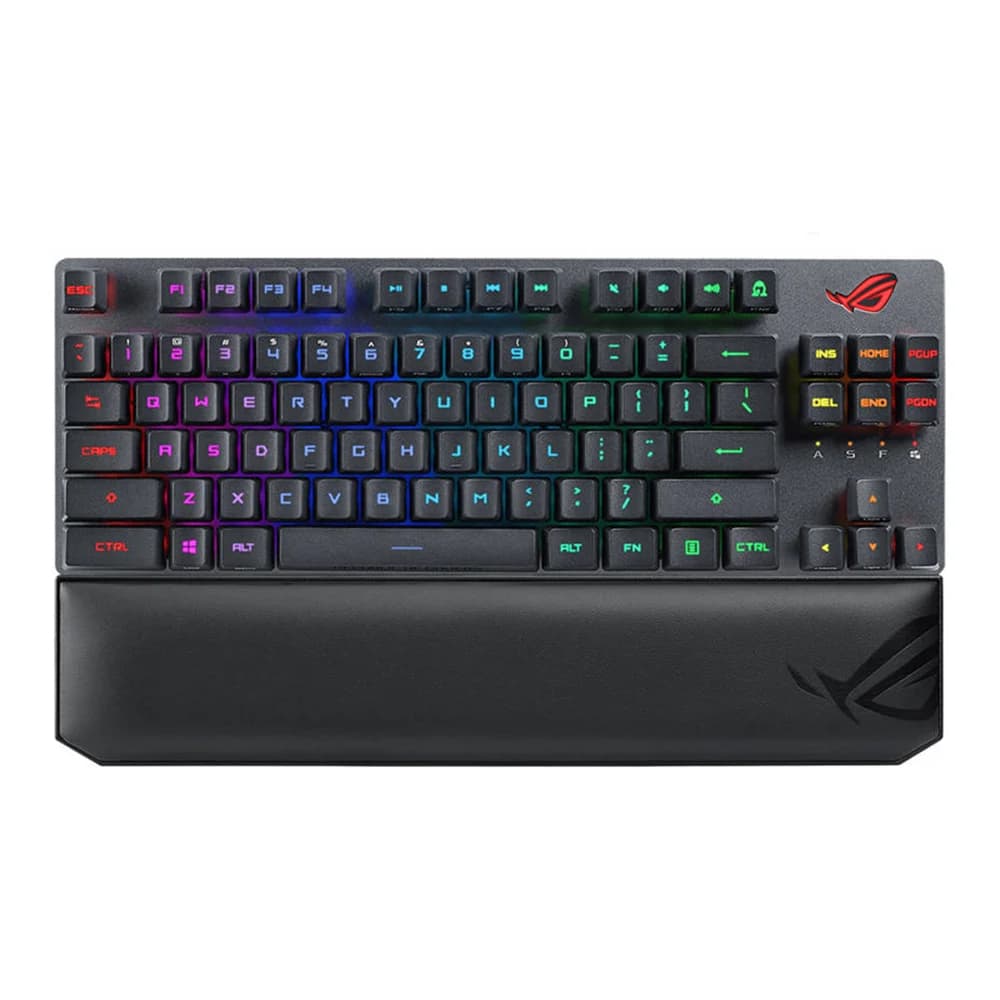 Asus X807 ROG Strix Scope RX TKL Optical Mechanical Gaming Keyboard, Wireless Deluxe, RX Red Switch, 1000Hz USB Report Rate, Per-Key RGB LEDs, USB 2.0 / Bluetooth Connectivity, Black