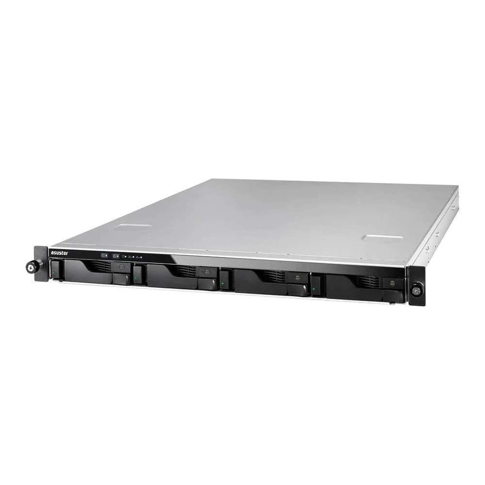 Asustor Lockerstor 4RD AS6504RD 4-Bay 1U Rackmount NAS Enclosure, Intel ATOM C3538 2.1GHz CPU, 8GB SO-DIMM DDR4 Memory, 3.5"/2.5" SATA HDD & 2.5" SATA SSD Compatible, 2x 250W PSU