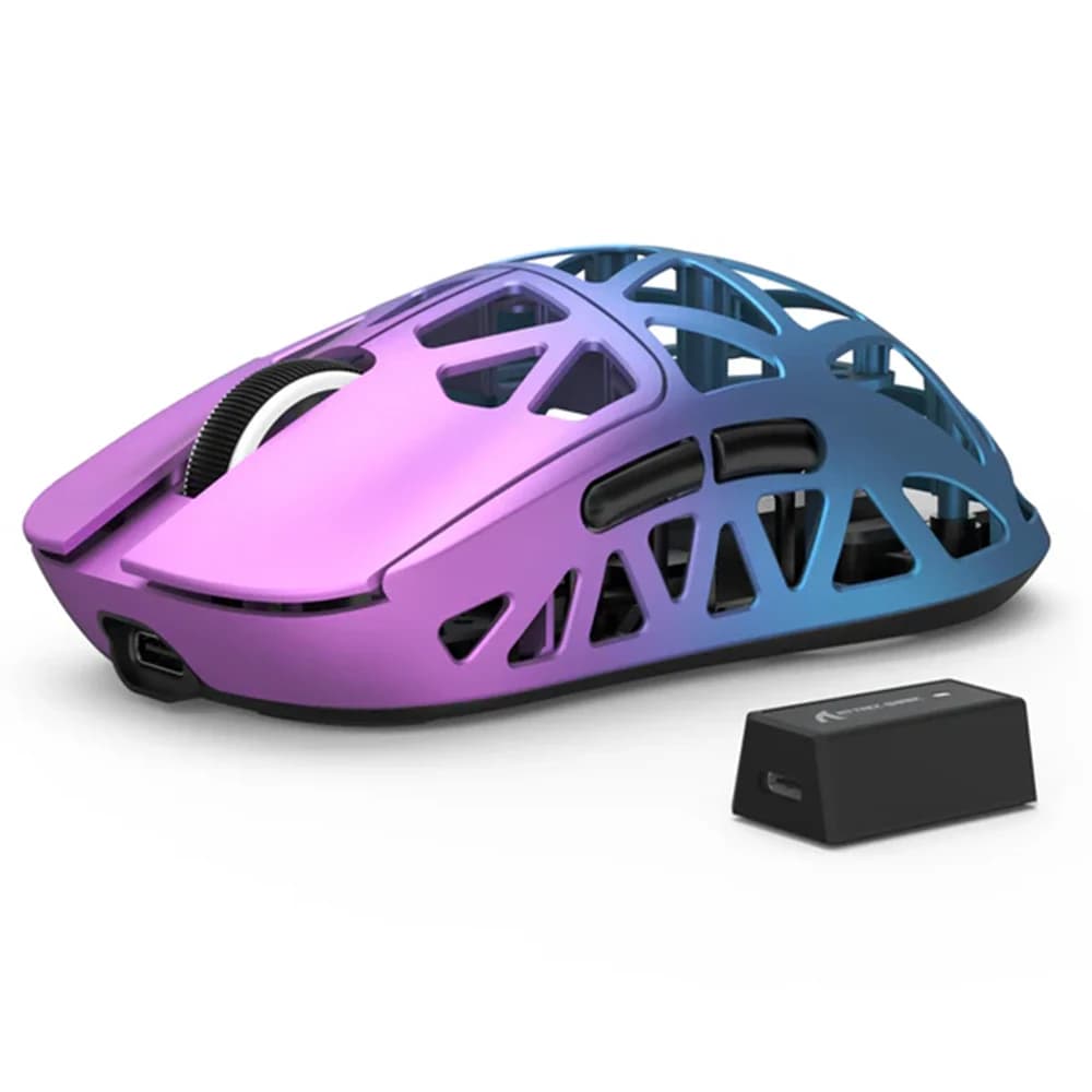 ATTACK SHARK R2 Magnesium Alloy PAW3950 Gaming Mouse Purple & Blue, 8KHz Wireless Polling Rate, 6 Adjustable DPI up to 42000, Bluetooth/2.4G Wireless/Wired