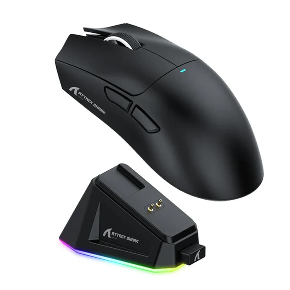 ATTACK SHARK X11 Wireless Gaming Mouse Black, Charging Dock, 400IPS, BT/2.4G Wireless/Wired