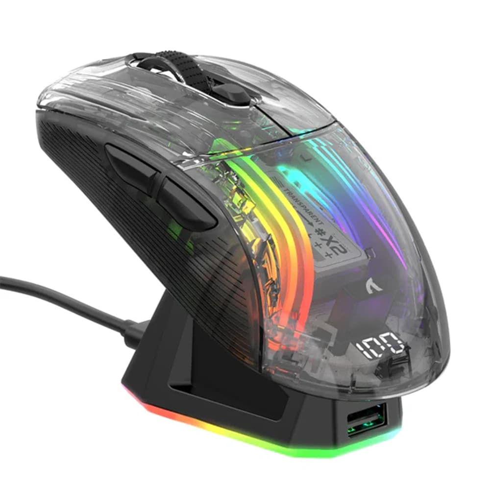 ATTACK SHARK X2PRO Wireless Gaming Mouse Black, Charging Dock, DPI Upto 4000, Wired/2.4G/BT5.2