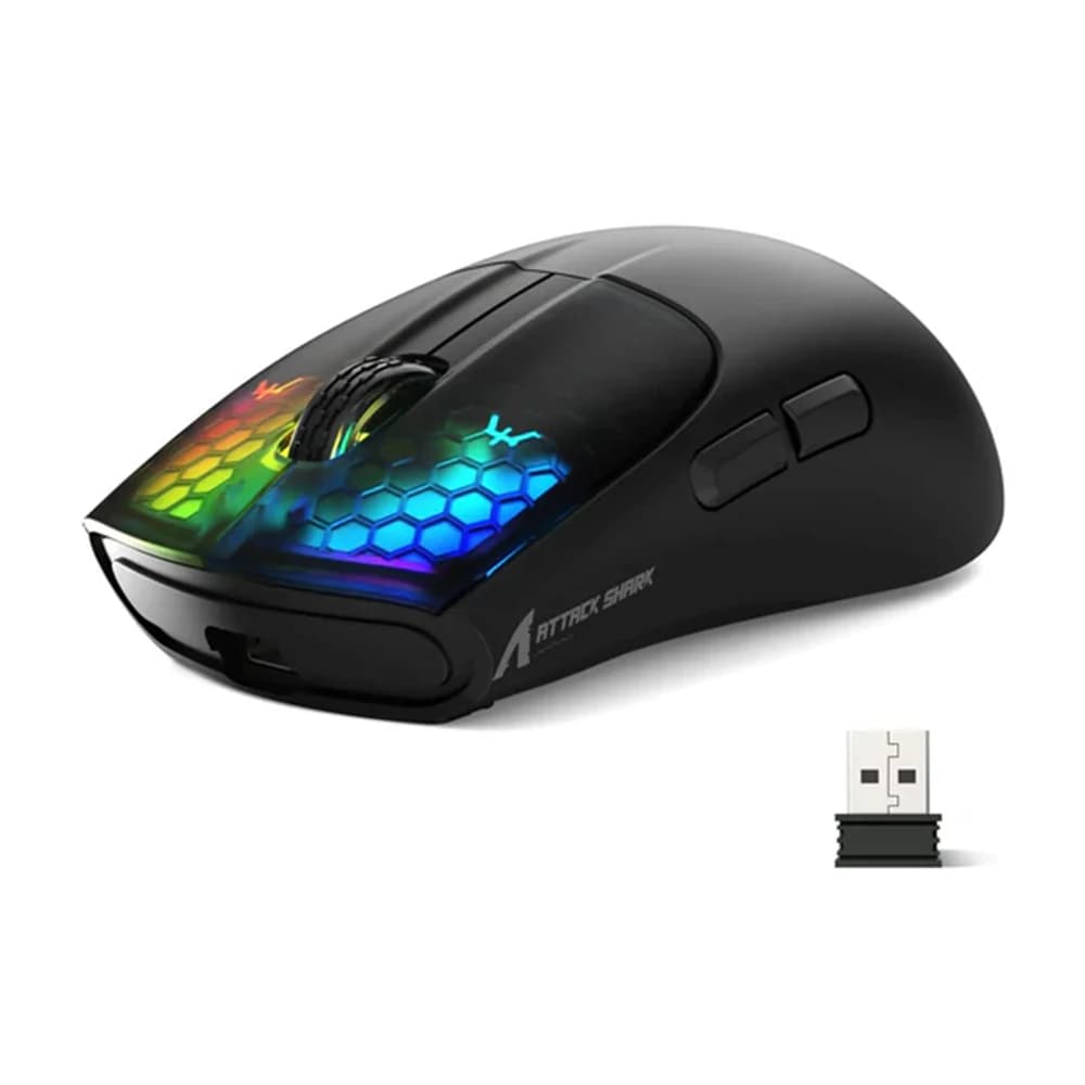 ATTACK SHARK X5 Wireless Gaming Mouse Black, up to 4000 DPI, 2.4G Wireless/Bluetooth 5.0/USB-C Wired, PC, Mac, Smartphone, Tablet