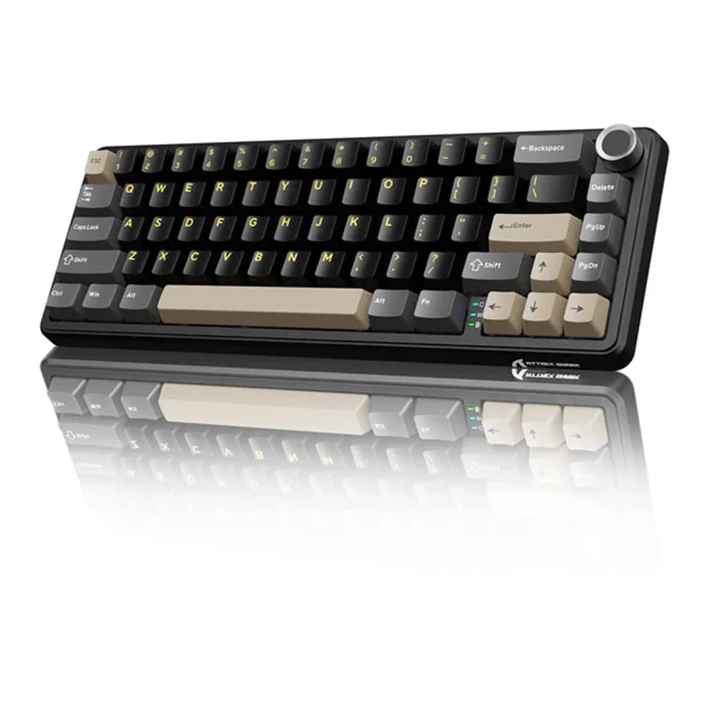 ATTACK SHARK X66 Wireless Mechanical Keyboard Star Black, Side Printed PBT Keycaps, 60% ANSI Layout, 3000mAh Battery, Bluetooth & 2.4G Wireless & Type -C Wired