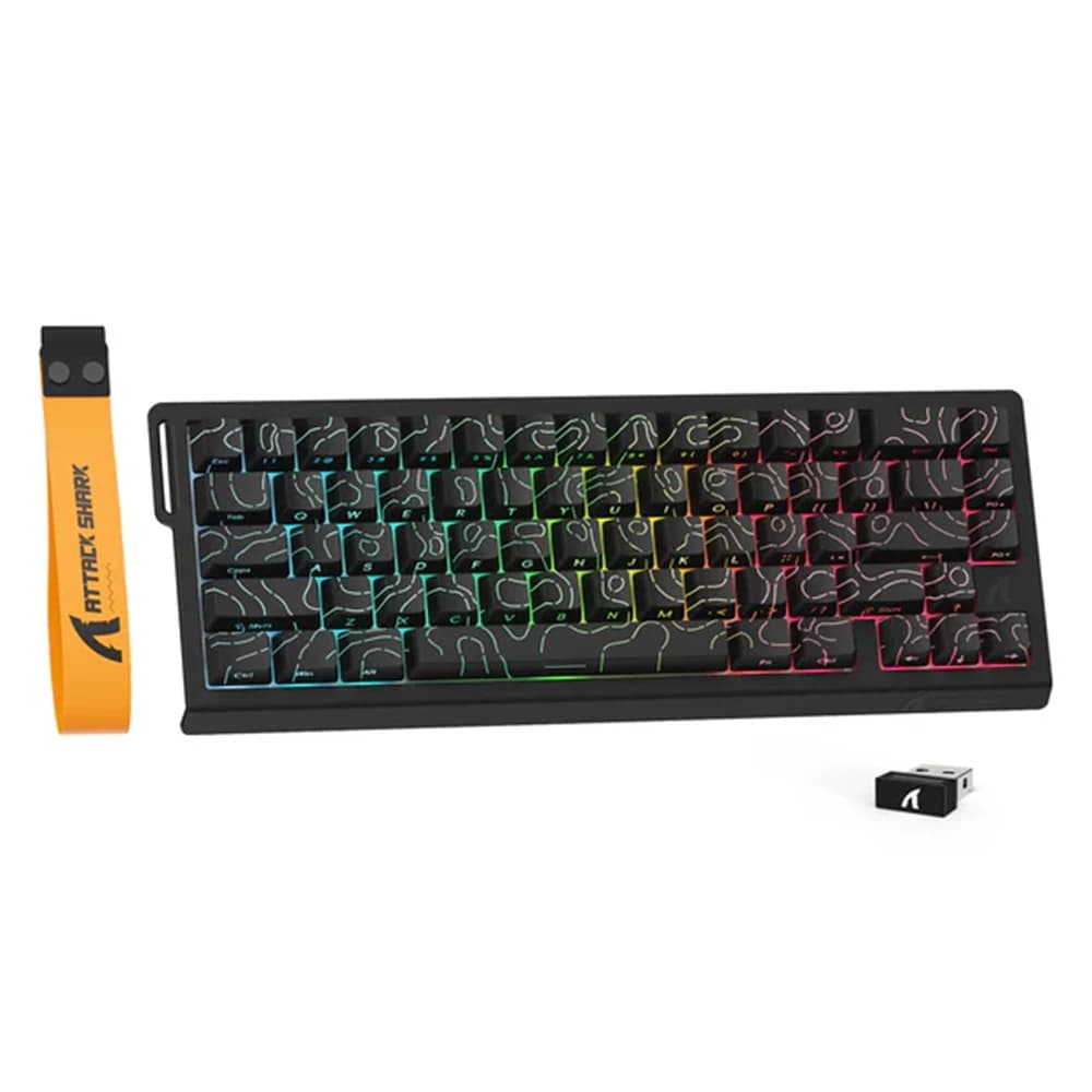 ATTACK SHARK X68PRO HE Wireless Rapid Trigger Keyboard Black, Magnetic Switch, 5000mAh, Wired:8000Hz/Wireless:1000Hz, PC, Mac
