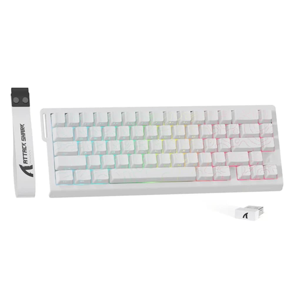 ATTACK SHARK X68PRO HE Wireless Rapid Trigger Keyboard White, Magnetic Switch, 5000mAh, Wired:8000Hz/Wireless:1000Hz, PC, Mac
