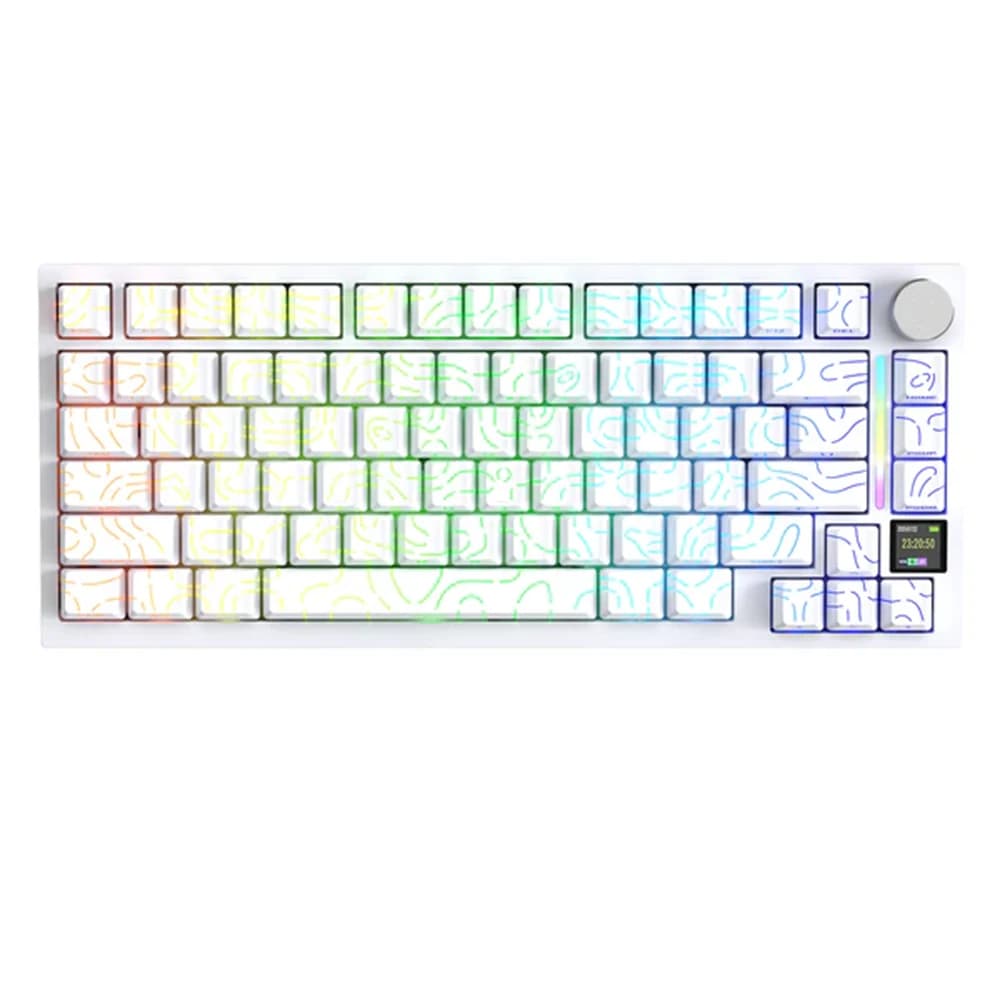 ATTACK SHARK X820Ultra Tri-mode Gasket Mechanical Keyboard White Contours, 75% ANSI, 4000mAh Li-battery, PC,Mac,Smartphone,Tablet