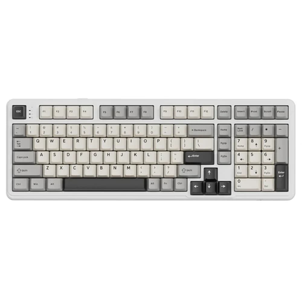 ATTACK SHARK X98 Full-size Wireless Mechanical Keyboard White, 102Keys Tri-mode, 4000mAh Li-battery, 2.4G Wireless/Bluetooth 5.0/USB-C Wired