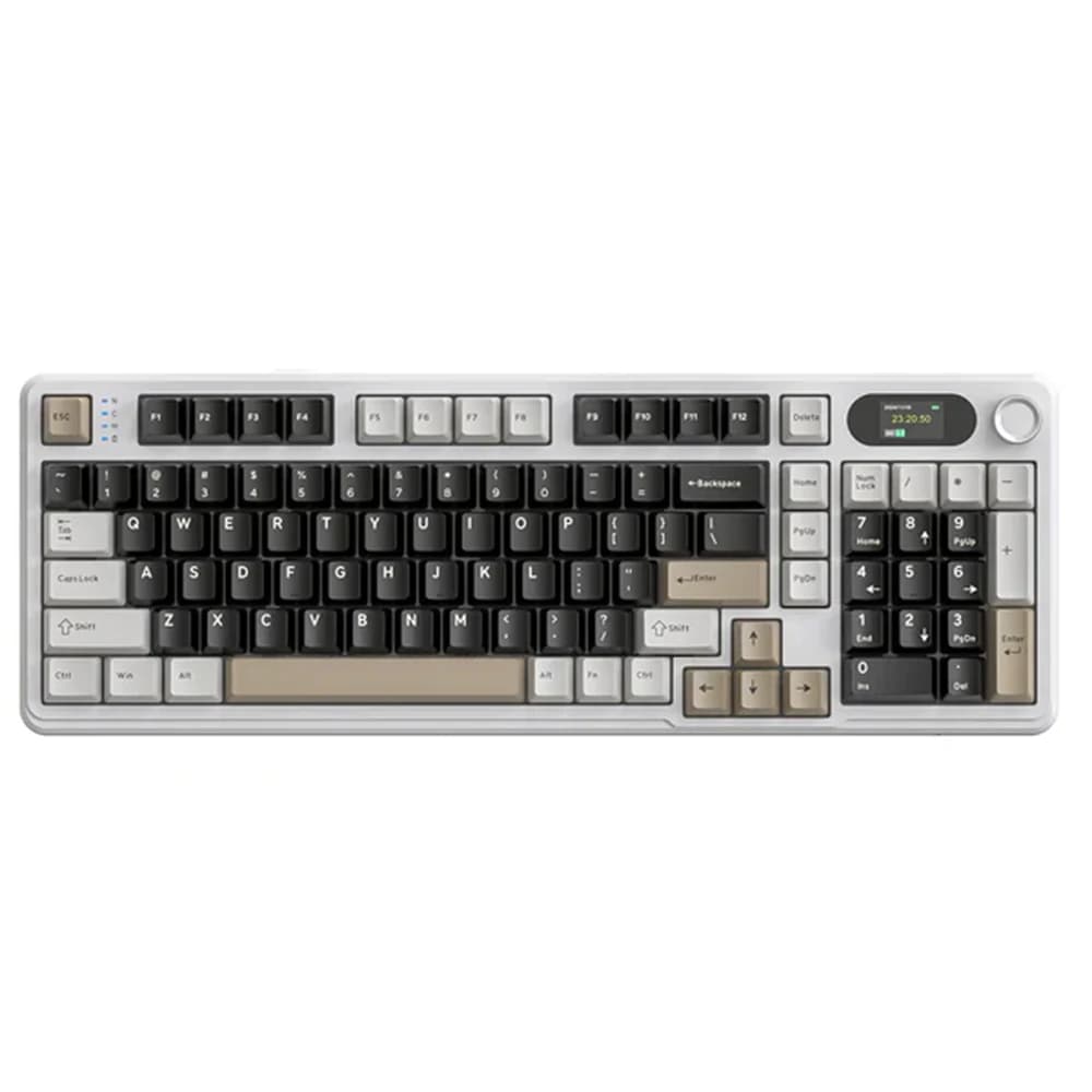 ATTACK SHARK X98PRO (Cheese White) Wireless Gaming Keyboard, 99 Keys Wireless, 4000mAh Battery, RGB Backlit, 2.4G Wireless/Bluetooth 5.0/USB-C Wired